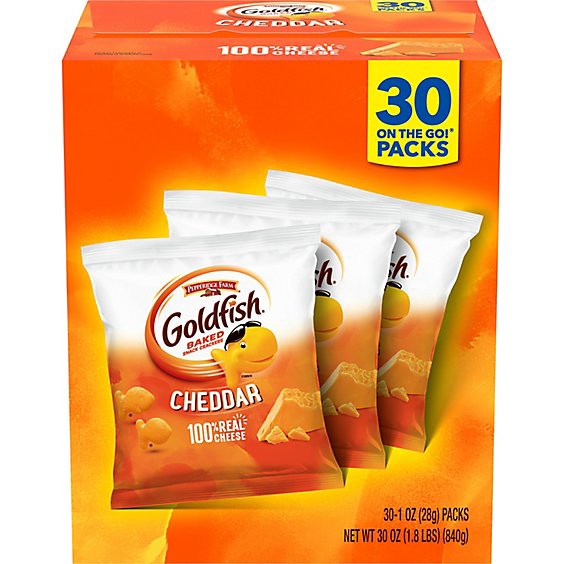 slide 1 of 10, Goldfish Cheddar Crackers 30 Count - 1 Oz, 30 oz