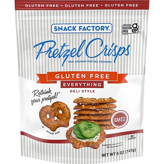 slide 1 of 1, Snack Factory Gluten Free Everything Pretzel Crisps - 5 Oz, 5 oz