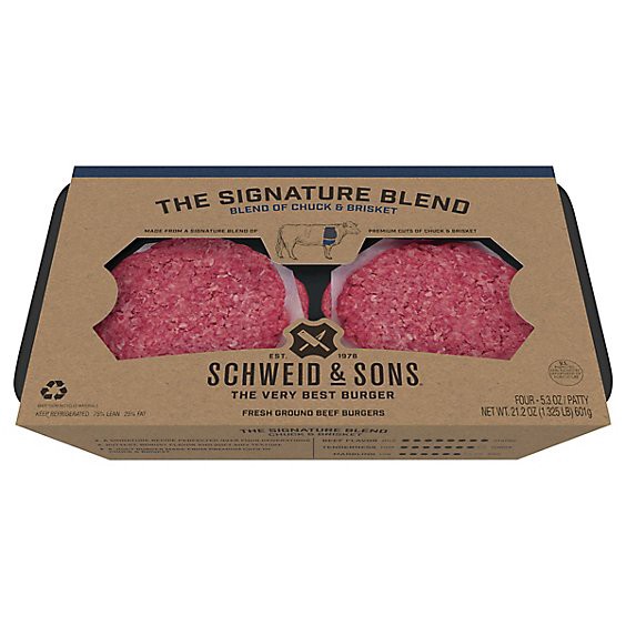 slide 1 of 7, Schweid And Sons Brisket Burger - 21.2 Oz, 21.2 oz