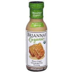 Briannas Organic Dressing Vinaigrette Honey Ginger - 10 Oz