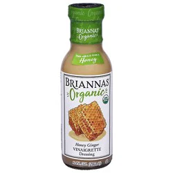 Briannas Organic Dressing Vinaigrette Honey Ginger - 10 Oz