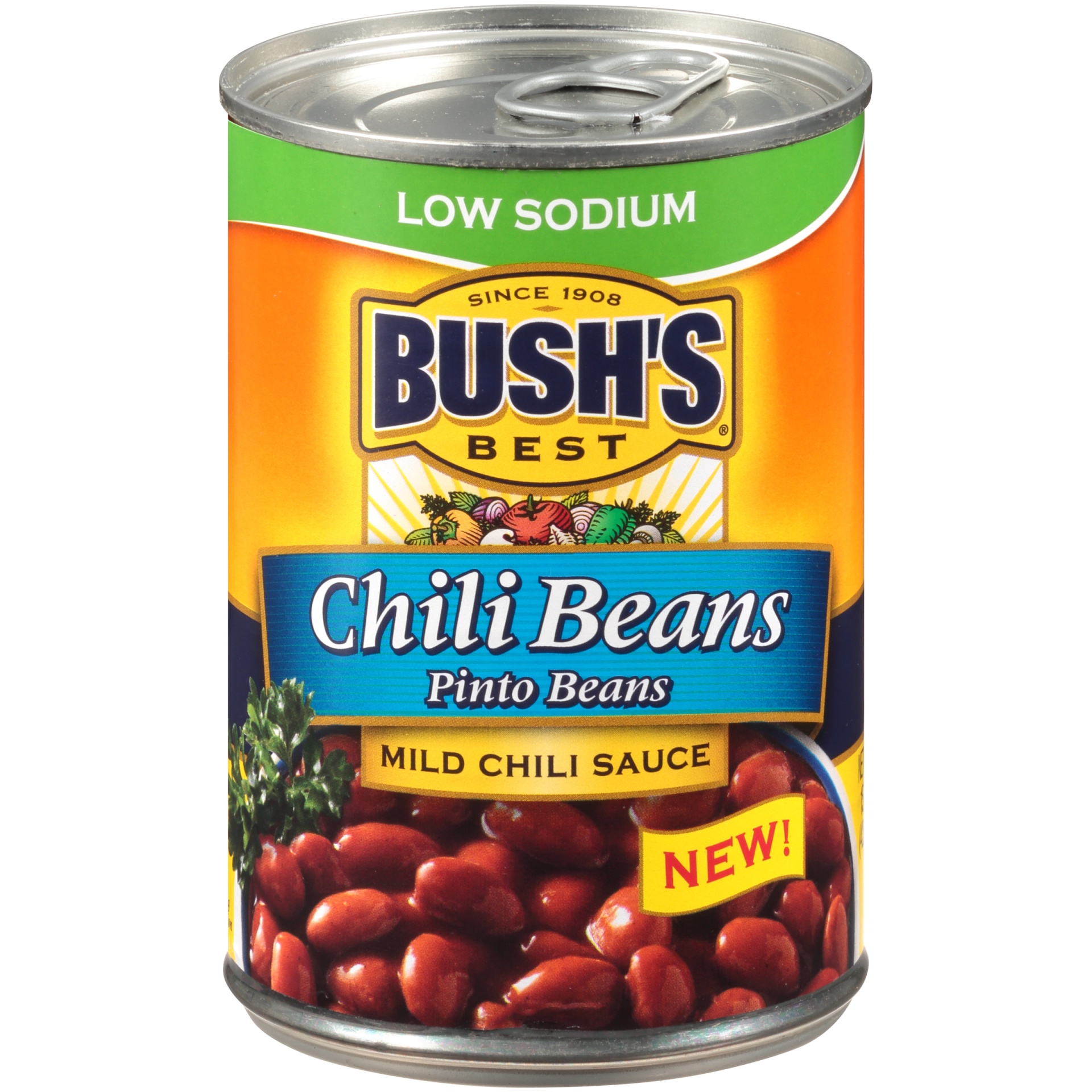 slide 2 of 5, Bush's Best Bush's Low Sodium Pinto Beans in a Mild Chili Sauce 15 oz, 