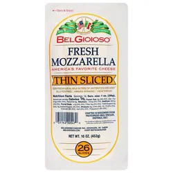 Belgioioso Fresh Mozzarella Thin Sliced Log - 16 Oz