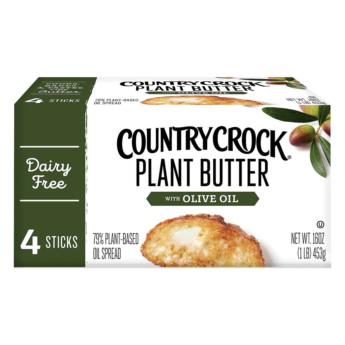 slide 9 of 9, Country Crock Dairy-Free Plant Butter With Olive Oil Sticks - 16 Oz, per lb