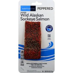 Waterfront Bistro Salmon Wild Alaskan Sockeye Smoked Peppered - 4 Oz