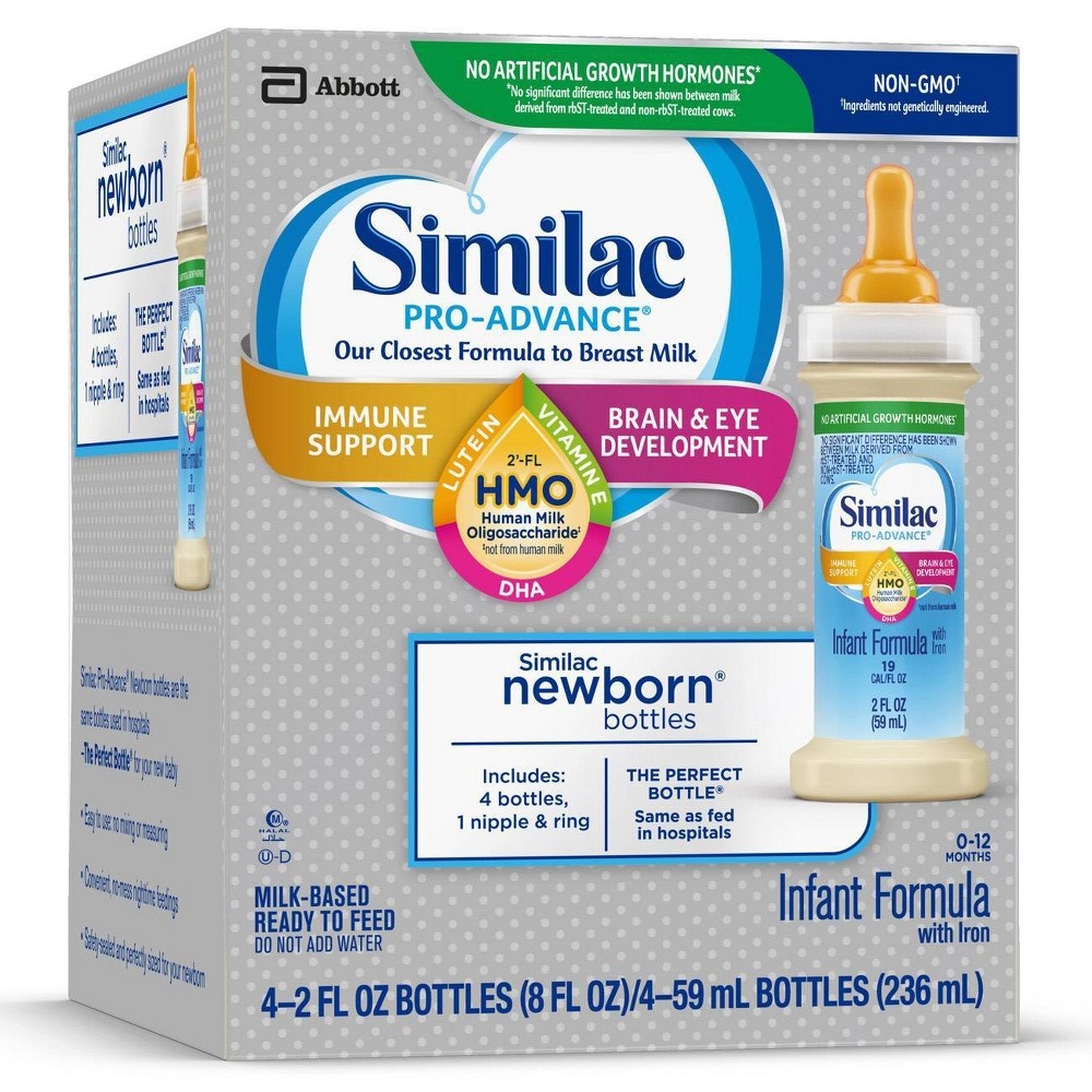 slide 2 of 4, Similac Pro-Advance HMO Infant Formula, 4 ct; 2 fl oz