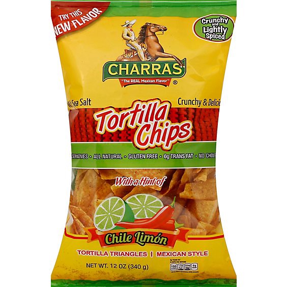 slide 1 of 1, Charras Chili And Lime Tortilla Chips - 12 Oz, 12 oz