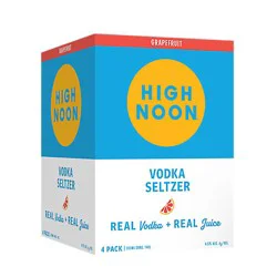 High Noon Grapefruit Vodka Hard Seltzer Single Serve Cans - 4-355 Ml