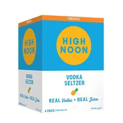 High Noon Pineapple Vodka Hard Seltzer Single Serve Cans - 4-355 Ml