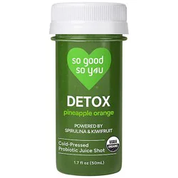 So Good So You Organic Detox Pineapple Orange Probiotic Juice Shot - 1.7 Fl. Oz.