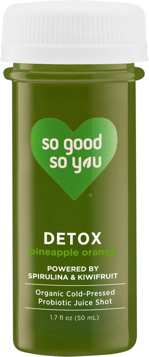 slide 10 of 10, So Good So You Organic Detox Pineapple Orange Probiotic Juice Shot - 1.7 Fl. Oz., 1.7 fl oz