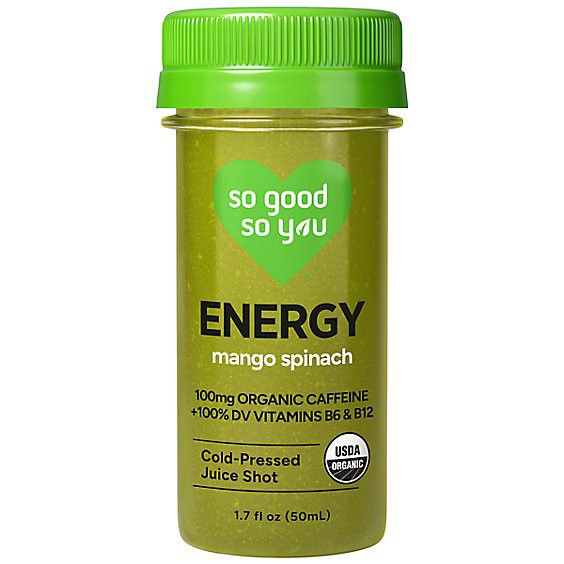slide 1 of 1, So Good So You Organic Organic Energy Mango Spinach Juice Shot - 1.7 Fl. Oz., 1.7 fl oz