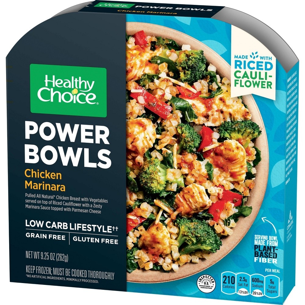 slide 2 of 3, Healthy Choice Power Bowls Chicken Marinara, Frozen Meal, 9.25 OZ Bowl, 9.25 oz