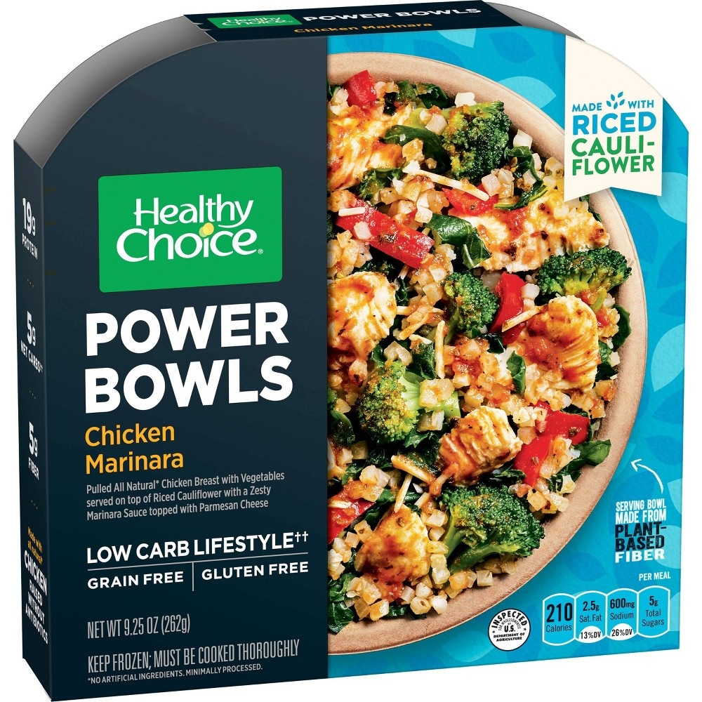 slide 3 of 3, Healthy Choice Power Bowls Chicken Marinara, Frozen Meal, 9.25 OZ Bowl, 9.25 oz