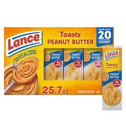 Lance Toasty Peanut Butter Sandwich Crackers - 20 Ct - 1.39 Oz