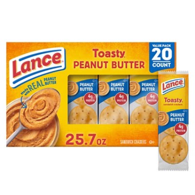 slide 1 of 11, Lance Toasty Peanut Butter Sandwich Crackers - 20 Ct - 1.39 Oz, 20 ct