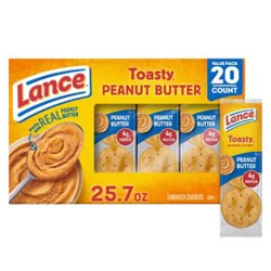 Lance Toasty Peanut Butter Sandwich Crackers - 20 Ct - 1.39 Oz