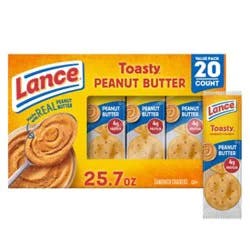 Lance Toasty Peanut Butter Sandwich Crackers - 20 Ct - 1.39 Oz
