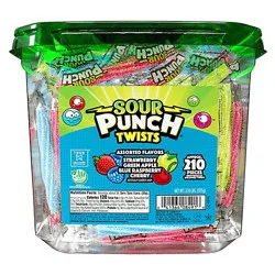 Sour Punch Twists Individual Wrapped Candy Assorted Jar - 2.59 Lb