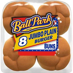 Ball Park Jumbo Plain Burger Buns - 8 - 18.25 Oz