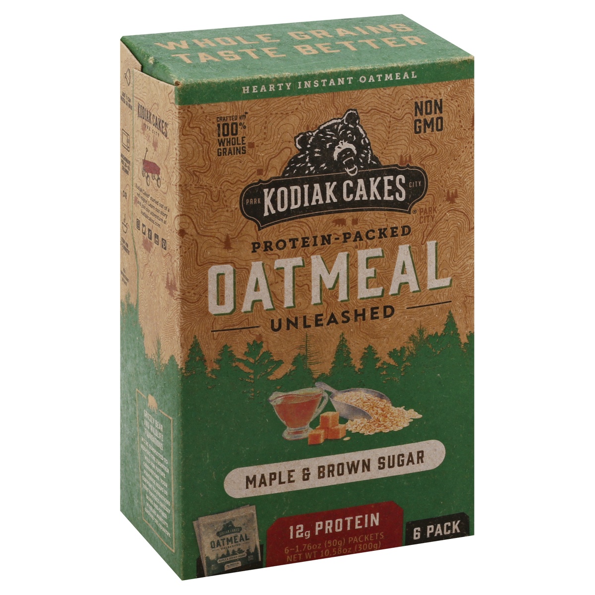 slide 2 of 10, Kodiak Cakes Protein-Packed Instant Oatmeal Maple & Brown Sugar - 6ct, 