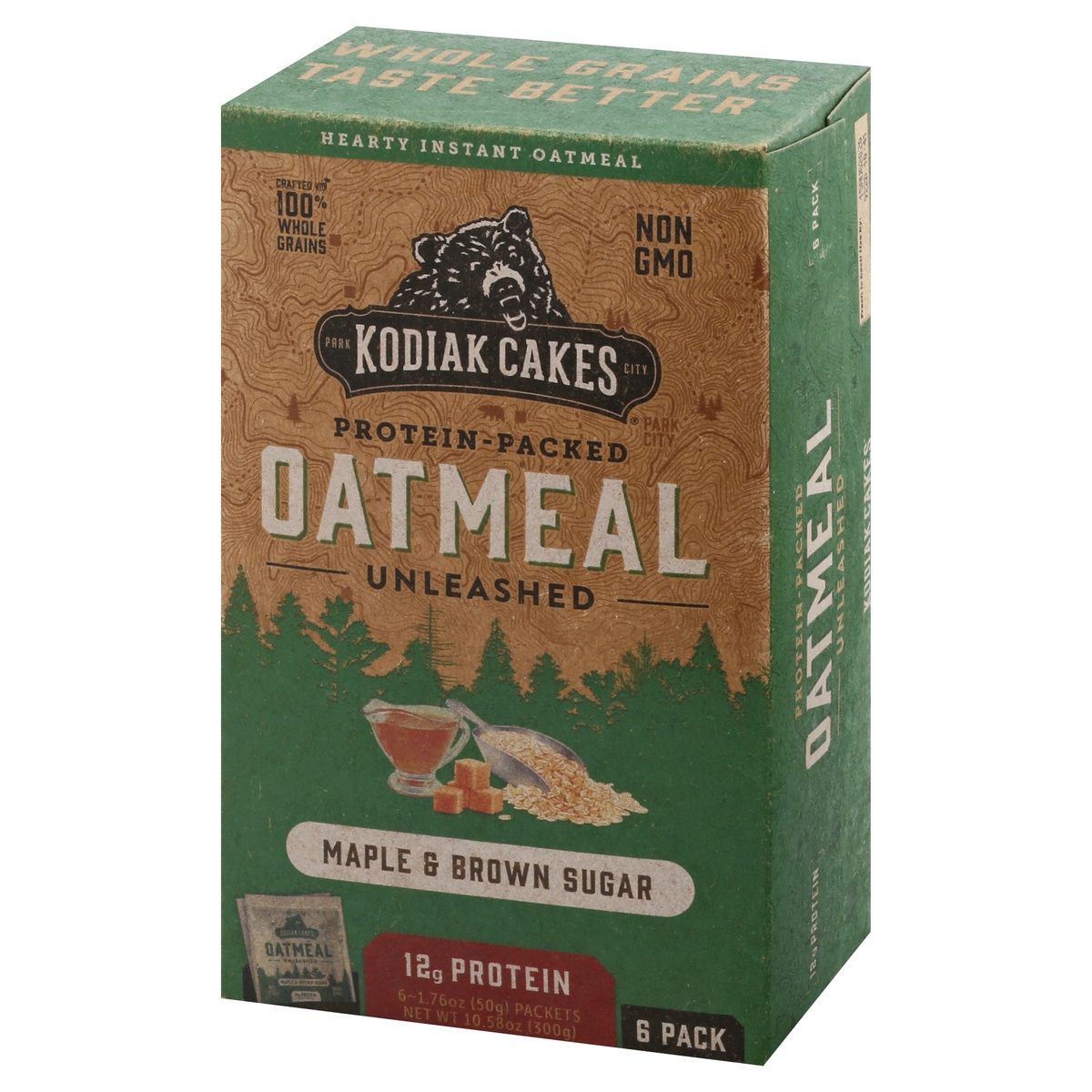slide 3 of 10, Kodiak Cakes Protein-Packed Instant Oatmeal Maple & Brown Sugar - 6ct, 