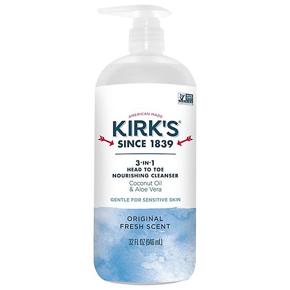 slide 1 of 1, Kirks Wash 3 In 1 Fresh Scent - 32 Fl. Oz., 32 fl oz