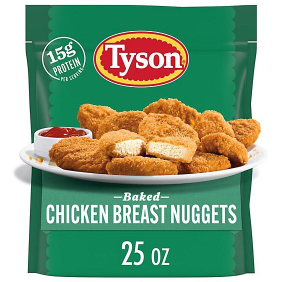 slide 1 of 8, Tyson Frozen Baked Chicken Breast Nuggets - 25 Oz, 25 oz