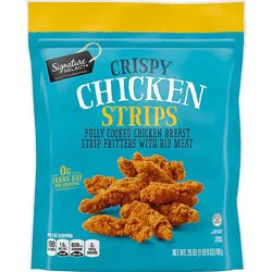 Signature Select Crispy Chicken Strips Fully Cooked Chicken Breast With Rib Meat Frozen - 25 Oz