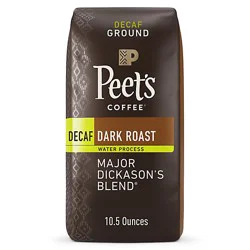Peet's Coffee Decaf Major Dickasons Blend Dark Roast Ground Coffee Bag - 10.5 Oz