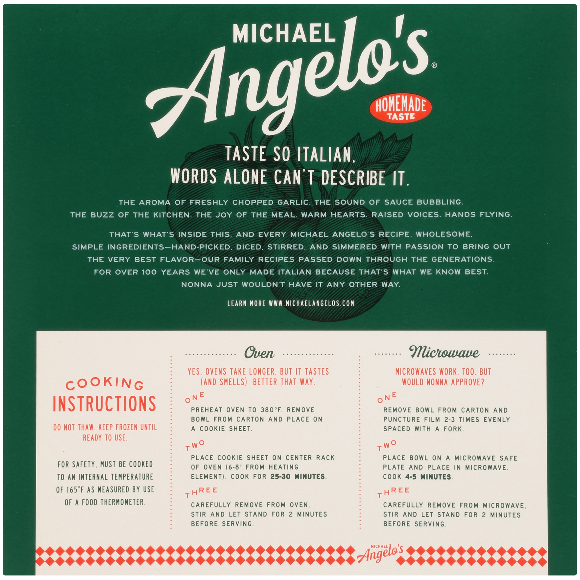 slide 8 of 8, Michael Angelo's Gourmet Bowls Tri Color Cheese Tortellini with Spinach, 9 oz