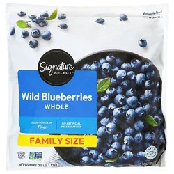 Signature Select Blueberries Wild Whole Family Size - 40 Oz