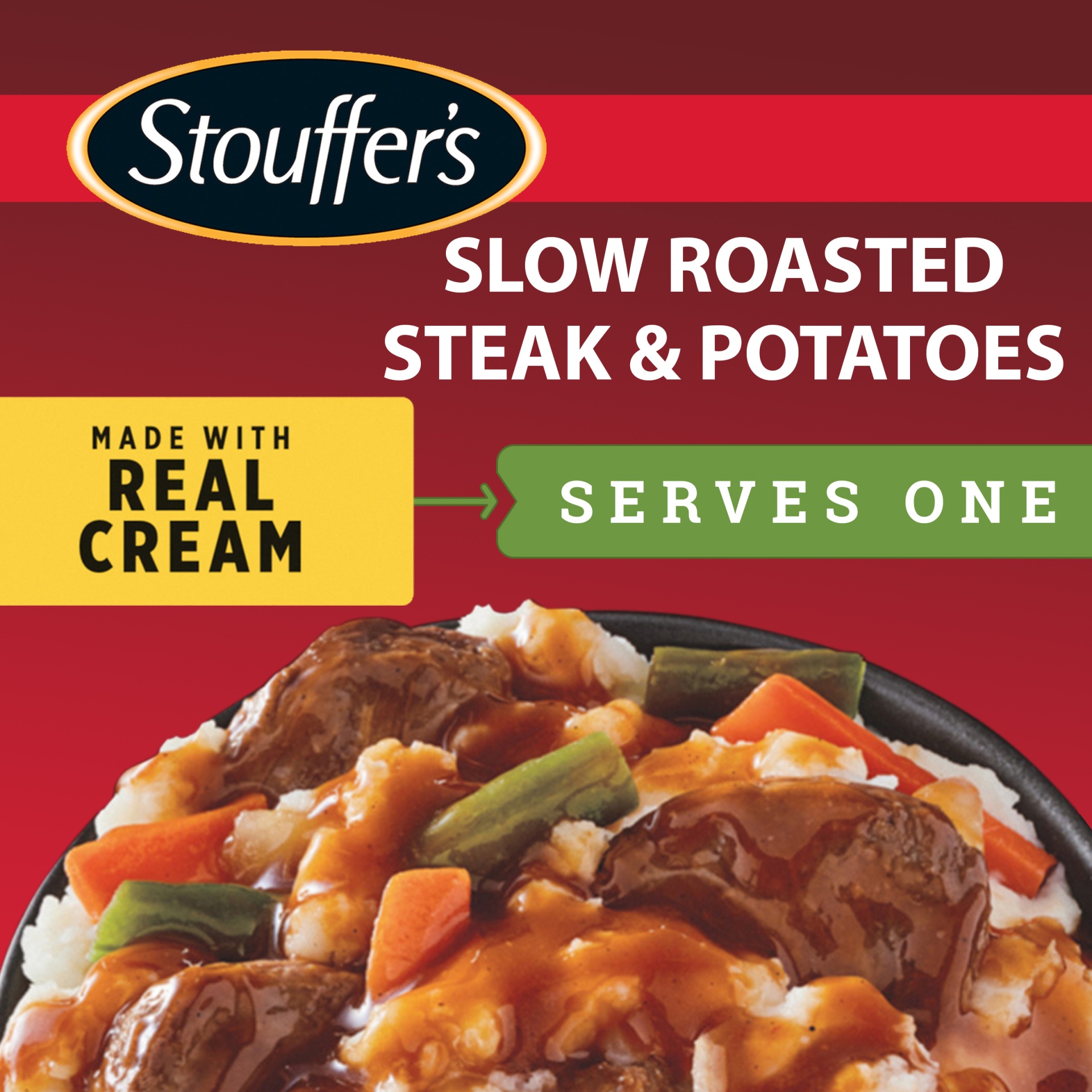 slide 2 of 6, Stouffer's Bowl-Fulls Slow-Roasted Steak & Potatoes Frozen Meal, 13.5 oz