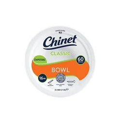 Chinet Bowl 16 Oz - 60 Count