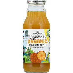 Lakewood Organic Pure Fruit Juice No Sugar Added Pineapple - 12.5 Fl. Oz.