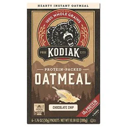 Kodiak Chocolate Chip Instant Oatmeal Packets Box - 10.58 Oz
