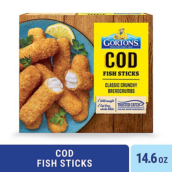slide 1 of 8, Gorton's Crunchy Panko Breadcrumbs Cod Fish Sticks - 14.6 Oz, 14.6 oz