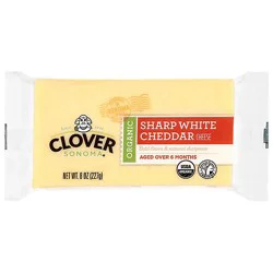Clover Organic Farms Cheese Organic Sharp Cheddar - 8 Oz