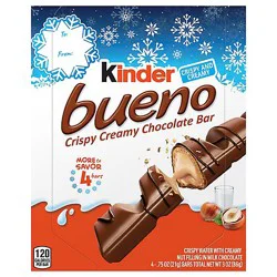 Kinder Bueno Milk Chocolate And Hazelnut Cream 4 Chocolate Bars - 3 Oz