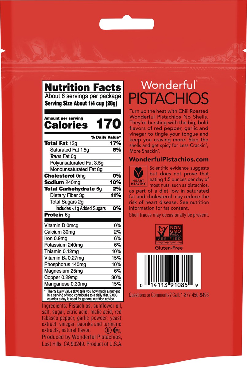 slide 6 of 6, Wonderful Pistachios No Shells Chili Roasted - 5.5 Oz., 5.5 oz
