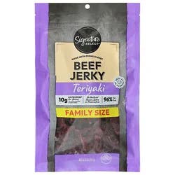 Signature Select Beef Jerky Teriyaki Family Size - 8 Oz