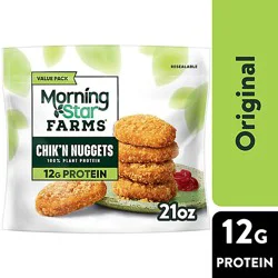 Morningstar Farms Chikn Nuggets Original Vegan Plant Based Protein - 21 Oz