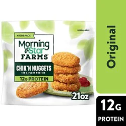 Morningstar Farms Chikn Nuggets Original Vegan Plant Based Protein - 21 Oz
