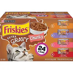 Friskies Cat Food Wet Extra Gravy Beef - 24-5.5 Oz