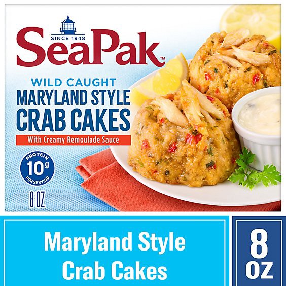 slide 1 of 1, Seapak Shrimp & Seafood Co. Crab Cakes Maryland Style - 8 Oz, 8 oz