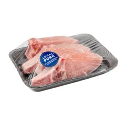 Pork Loin Chop Bone In Thick Service Case - 2.00 Lb