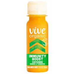 Vive Organic Immunity Boost Shot Cayenne Ginger And Turmeric Wellness Shot - 2 Fl. Oz.