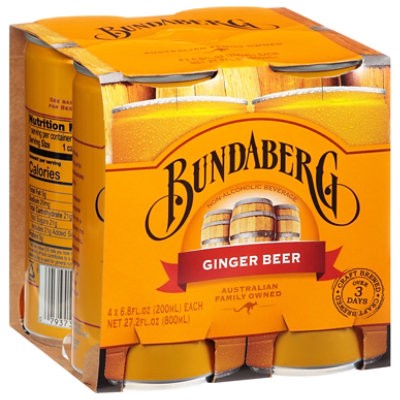 slide 1 of 1, Bundaberg Soda Ginger Beer - 4-200 Ml, 4 ct; 6.8 fl oz