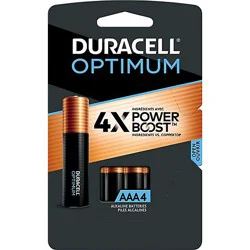 Duracell Optimum 1.5v Alkaline Aaa Batteries - 4 Count