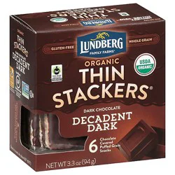 Lundberg Family Farms Organic Dark Chocoalte Thin Stackers - 3.3 Oz